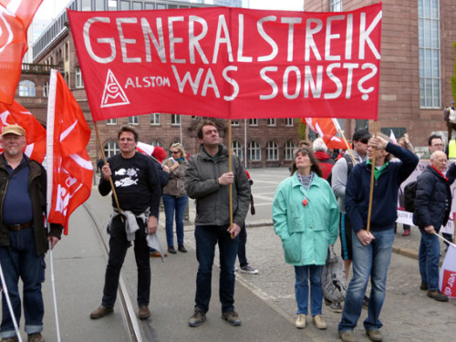 Demonstration gegen das Tarifeinheitsgesetz in Frankfurt/Main, 18.04. 2015, Foto: Avanti²