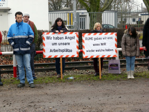 ICL (Ex-Giulini): Fortsetzung der Proteste gegen Standortzerschlagung am 19. Januar 2015 in Ludwigshafen, Foto: Avanti²