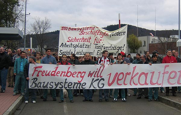 Torblockade bei Freudenberg in Weinheim, 19.01.2007. Foto: Privat.