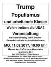 Veranstaltung mit Dianne Feeley am 11.9.2017 in Mannheim