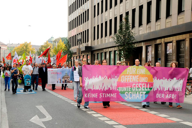 Demo gegen AfD in Mannheim, 23.09.2017. Foto: helmut-roos@web.de