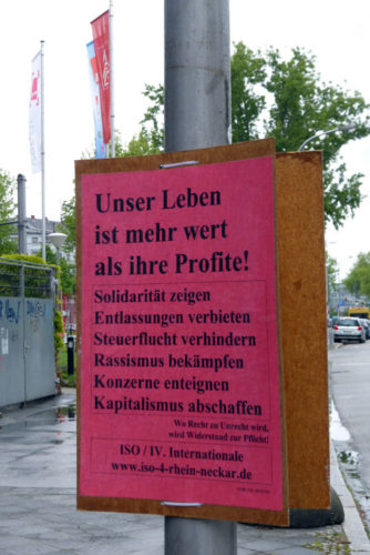 ISO-Plakat in Mannheim, 02.06.2017. Foto: Avanti².