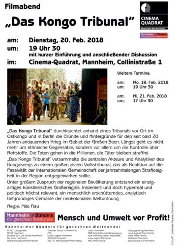 Filmabend - Das Kongo Tribunal - 20.01.2018- im Cinema Quadrat - Mannheim