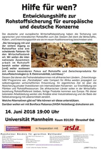 Veranstaltung 14.06.2018 in Mannheim - Hilfe für wen?