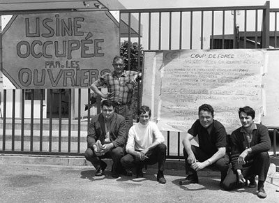 Streikposten vor besetzter Fabrik in Südfrankreich - Juni 1968 (Foto: Georges Garrigues: Wikipedia CC BY-SA 3.0.)