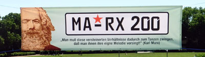 Marx-Transparent in Mannheim, 6. Mai 2018. (Foto: „Festkomitee Karl Marx“)