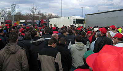 Torblockade bei Freudenberg in Weinheim, 19.01.2007 (Foto: Privat)