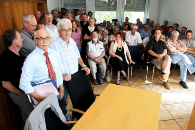 Arbeitsgerichtsprozess wegen der Kündigung von Nora-BR Helmut Schmitt, am 24. August 2012 in Mannheim