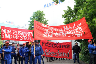 Protest bei Alstom Mannheim, 13. Mai 2014