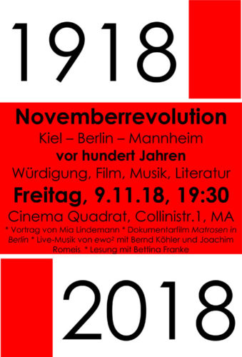 Veranstaltungsplakat: 1918 Novemberrevolution