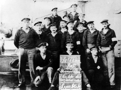 Soldatenrat an Bord des Linienschiffs Prinzregent Luitpold