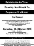 Einladungsflyer "Konferenz gegen BR-Mobbing" am 19. Oktober 2019