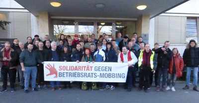 Solidaritätsaktion vor dem Arbeitsgericht in Mannheim, 15. Januar 2020 (Foto: Privat)