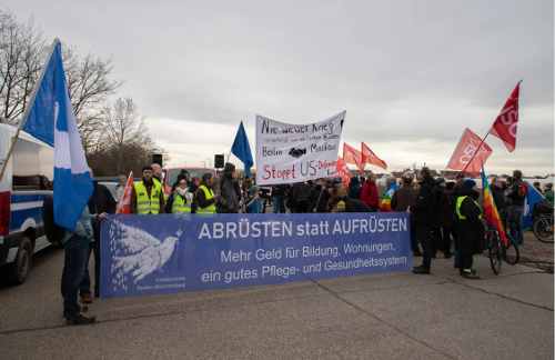 Protest gegen „Defender 2020“ in Mannheim, 22.02.2020 (Foto: cki/KIM)