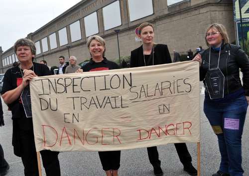Protest von KollegInnen der Gewerbeaufsicht [Inspection du tavail] (Foto: Copyright Photothèque Rouge/Alice.D.)