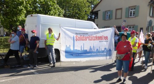Protest gegen Schließung der Glasfabrik Mannheim, 23. Juli 2020 (Foto: Avanti²)