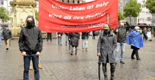 Kundgebung am 1. Mai 2020 in Mannheim (Foto: helmut-roos@web.de)