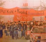 Demo gegen Abbau bei ABB Mannheim-Käfertal, 22 Januar 1998 (Foto:Privat)