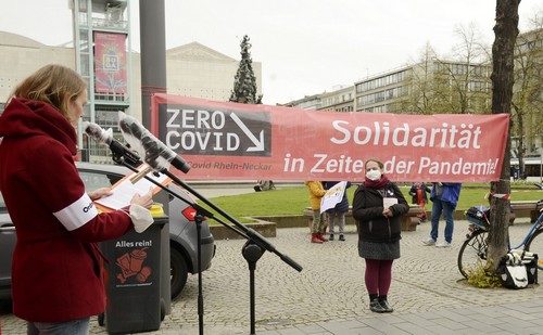 ZeroCovid-Kundgebung in Mannheim, 10. April 2021. (Foto: helmut-roos@web.de.)