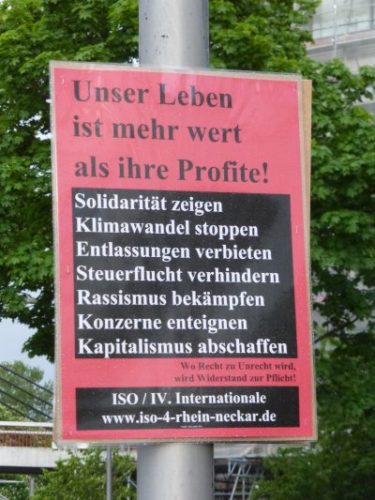 ISO-Plakat in Mannheim, 27. April 2019. (Foto: Avanti².)