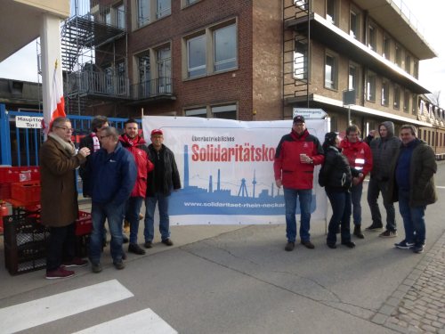 24-Stundenstreik der IGM bei Wabco in Mannheim, 1. Februar 2018. (Foto: Avanti²)