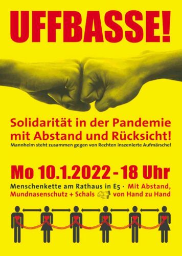 uffbasse, 10.01.2021, Aufruf zur Menschenkette "Solidarität in der Pandemie"