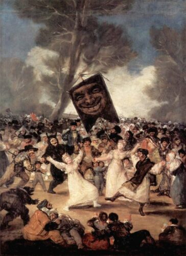 Francisco de Goya, Das Begräbnis der Sardine, Öl auf Holz, 1816. (Foto: Gemeinfrei.)