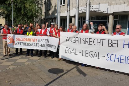 Protest gegen BR-Mobbing am 8. August 2019 in Darmstadt. ( Foto: Privat.)