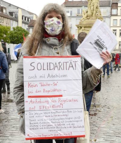 1. Mai-Kundgebung 2020 in Mannheim. (Foto: helmut-roos@web.de)