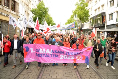 DGB-Demo in Mannheim, 1. Mai 2022. (Foto: helmut-roos@web.de.)