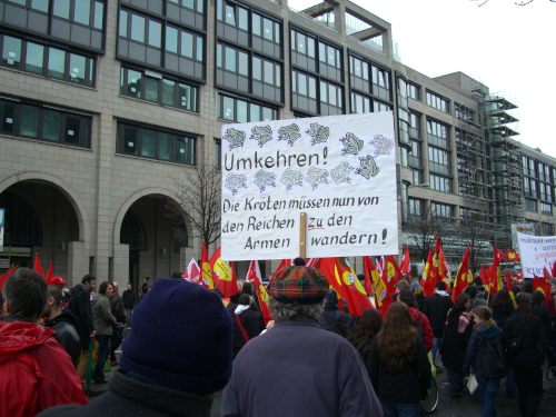 Demo „Wir zahlen nicht für Eure Krise!“ in Frankfurt, 28. März 2009. (Foto: Privat.)