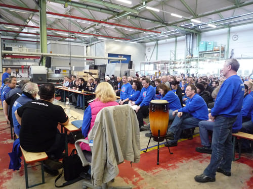 Betriebsversammlung bei Alstom in Bexbach, 3. Februar 2014. (Foto: Privat.)