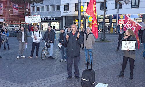 Kundgebung „Solidarität statt Preistreiberei!“ in Mannheim, 25. Oktober 2022. (Foto: NovoLuce.)