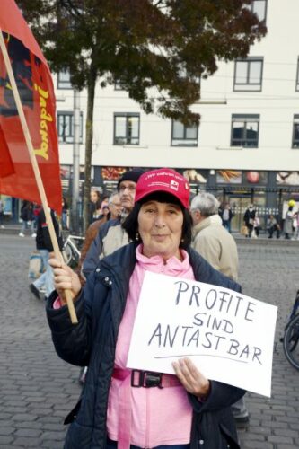 Kundgebung gegen Preistreiberei in Mannheim, 11. Oktober 2022. ( helmut-roos@web.de.)