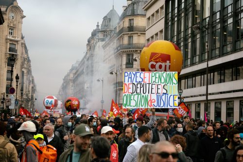 Lohndemo in Paris, 10. November 2022. (Foto: Martin Noda / Hans Lucas.)