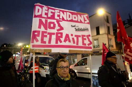 „Verteidigen wir unseren Ruhestand“, Pariser Demo am 26. Januar 2023. (Foto: Photothèque Rouge / Martin Noda / Hans Lucas.)