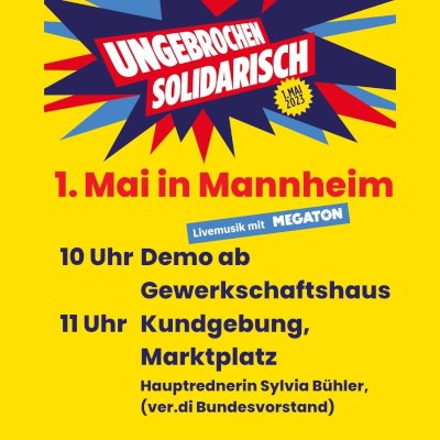 Flyer 1. Mai in Mannheim