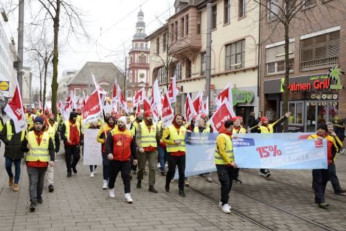 Poststreik-Demo in Mannheim, 27. Januar 2023. Foto: helmut-roos@web.de.