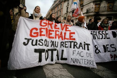 Demo gegen „Rentenreform“ in Paris, 31. Januar 2023. (Foto: Martin Noda / Hans Lucas.)
