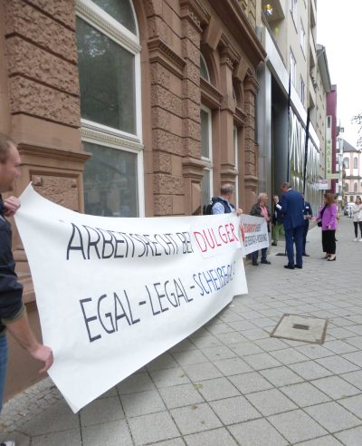 Protest in Mannheim gegen BDA-Präsident Dulger, 9. Mai 2023. (Foto: Avanti².)