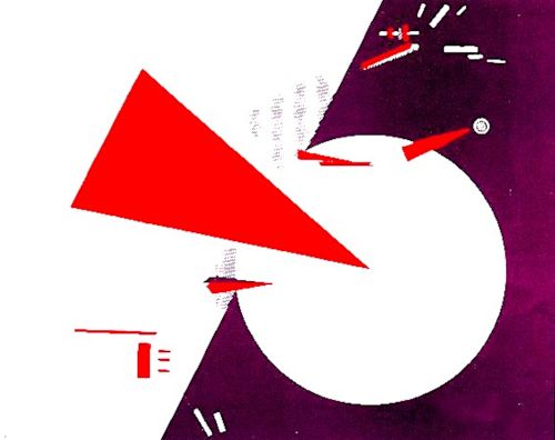 Titelbild Avanti² Dezember 2023, nach El Lissitzkys „Mit dem roten Keil schlage die Weißen“ (1919/1920). Bildgestaltung: Avanti².