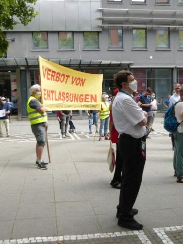 Protest gegen Schließung des Kaufhofs N 7 in  Mannheim, 27. Juli 2020. (Foto: Avanti².)