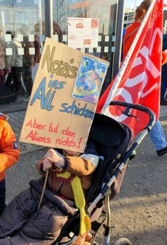 Kundgebung gegen Rechts in Mannheim, 27. Januar 2024. (Foto: Privat.)