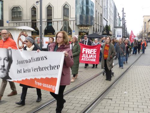 Assange-Demo in Mannheim, 17. Februar 2024. (Foto: Avanti².)