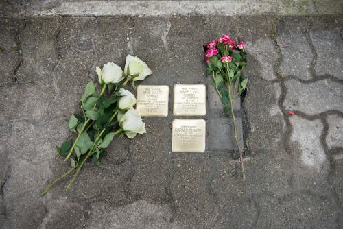 Stolpersteine für Familie Gumbel in Heidelberg, 7. Februar 2024. (Foto: B. Straube.)