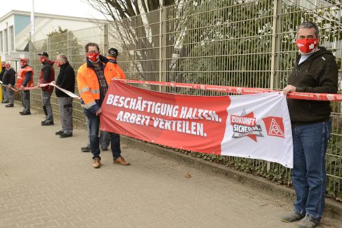 Warnstreik bei Alstom Mannheim, 23. März 2021. (Foto: helmut-roos@web.de.)