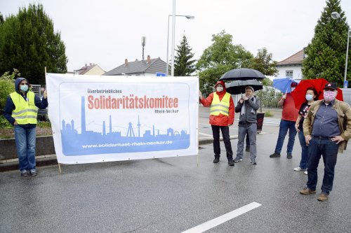 Solidarität mit der Belegschaft von Bombardier-Alstom Mannheim, 16. Juli 2020. (Foto: helmut-roos@web.de.)