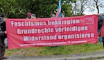 Protest gegen AfD-Veranstaltung in Mannheim-Rheinau, 26. April 2024. (Foto: Privat.)