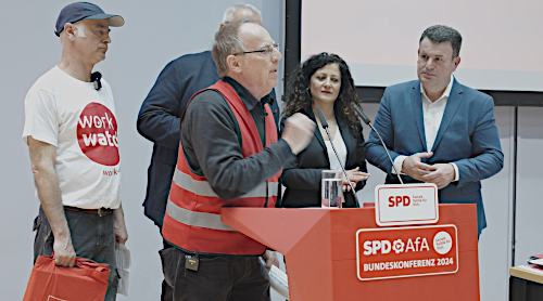 Unterschriftenübergabe an Bundesminister Heil in Berlin, 4. Mai 2024. (Foto: Privat.)
