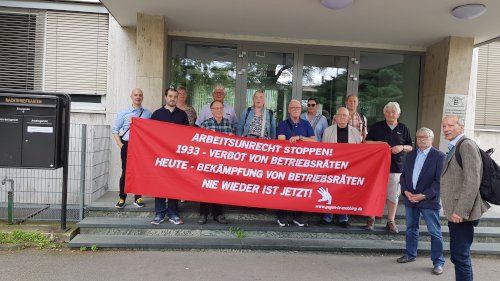 Solidarität vor dem Arbeitsgericht Mannheim, 6. Juni 2024. (Foto: IGM Mannheim.)
